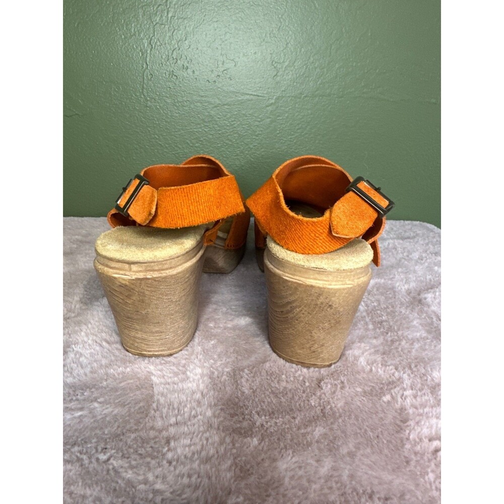 Calou Astrid orange suede clogs size 38 EU / 7.5 US Made in Italy - Picture 5 of 5